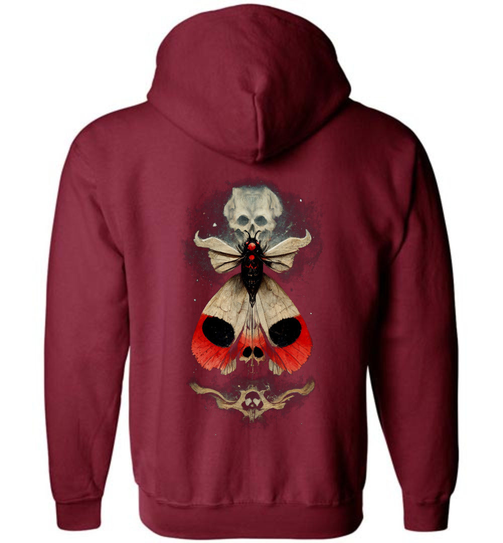 Magical Death Head Moth Occult Zip Hoodie - Picture 3 of 5
