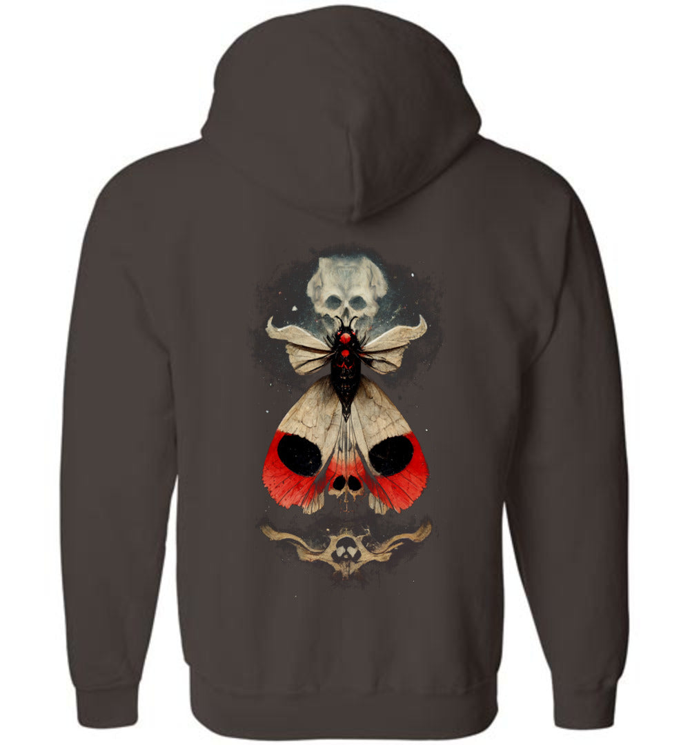 Magical Death Head Moth Occult Zip Hoodie - Picture 4 of 5