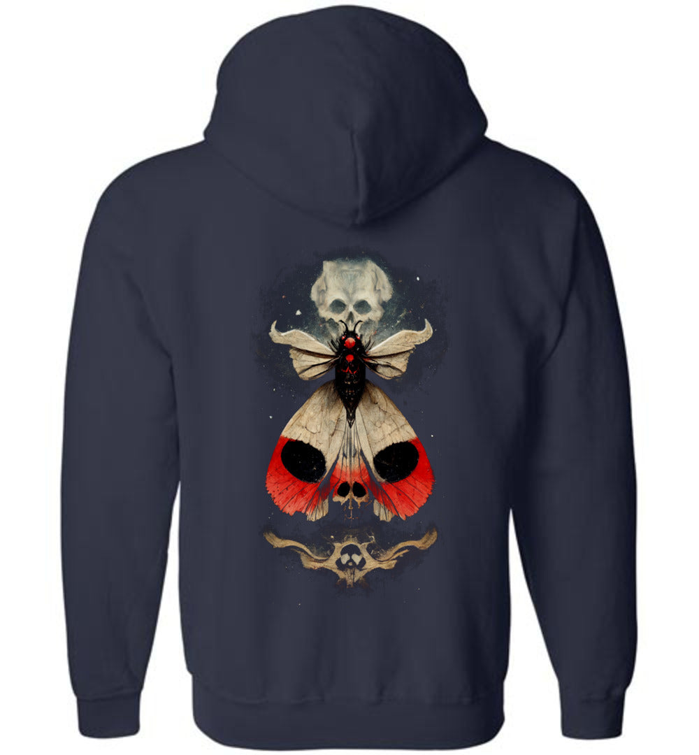 Magical Death Head Moth Occult Zip Hoodie - Picture 5 of 5