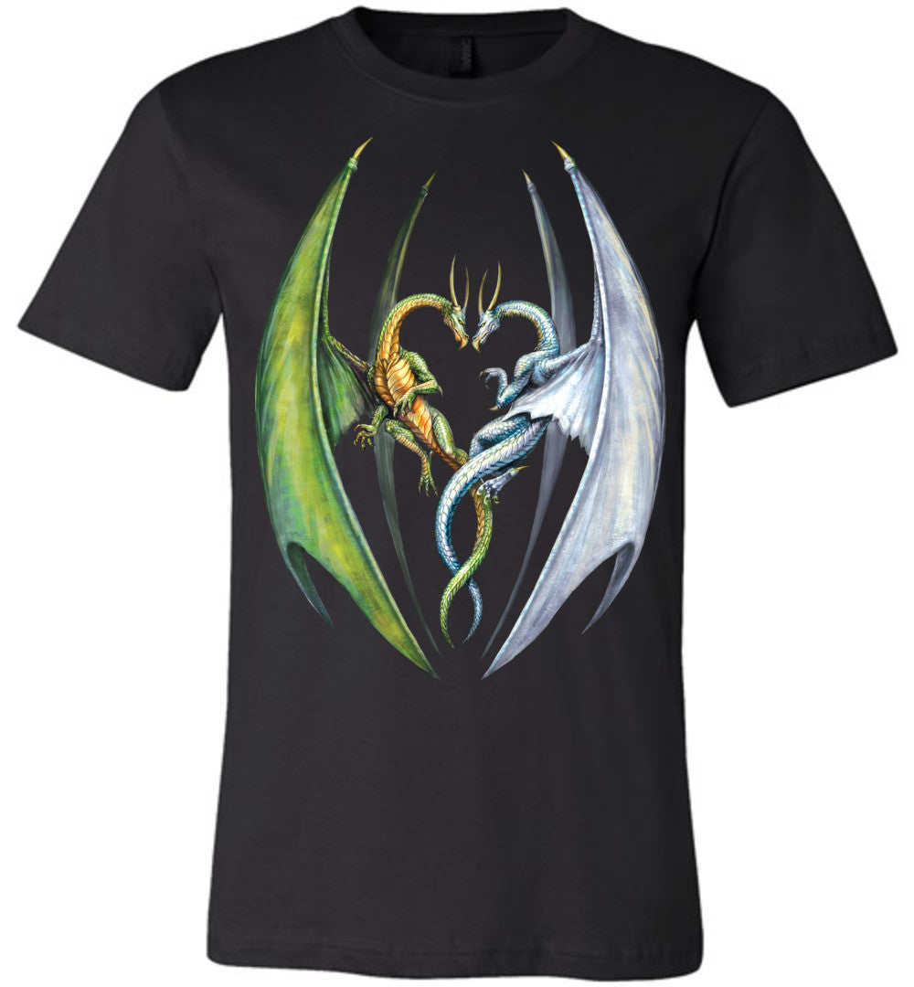 Entwined Dragons - Unisex Fitted Fantasy Art Graphic T-shirt sizes (S-4XL) - Picture 4 of 4