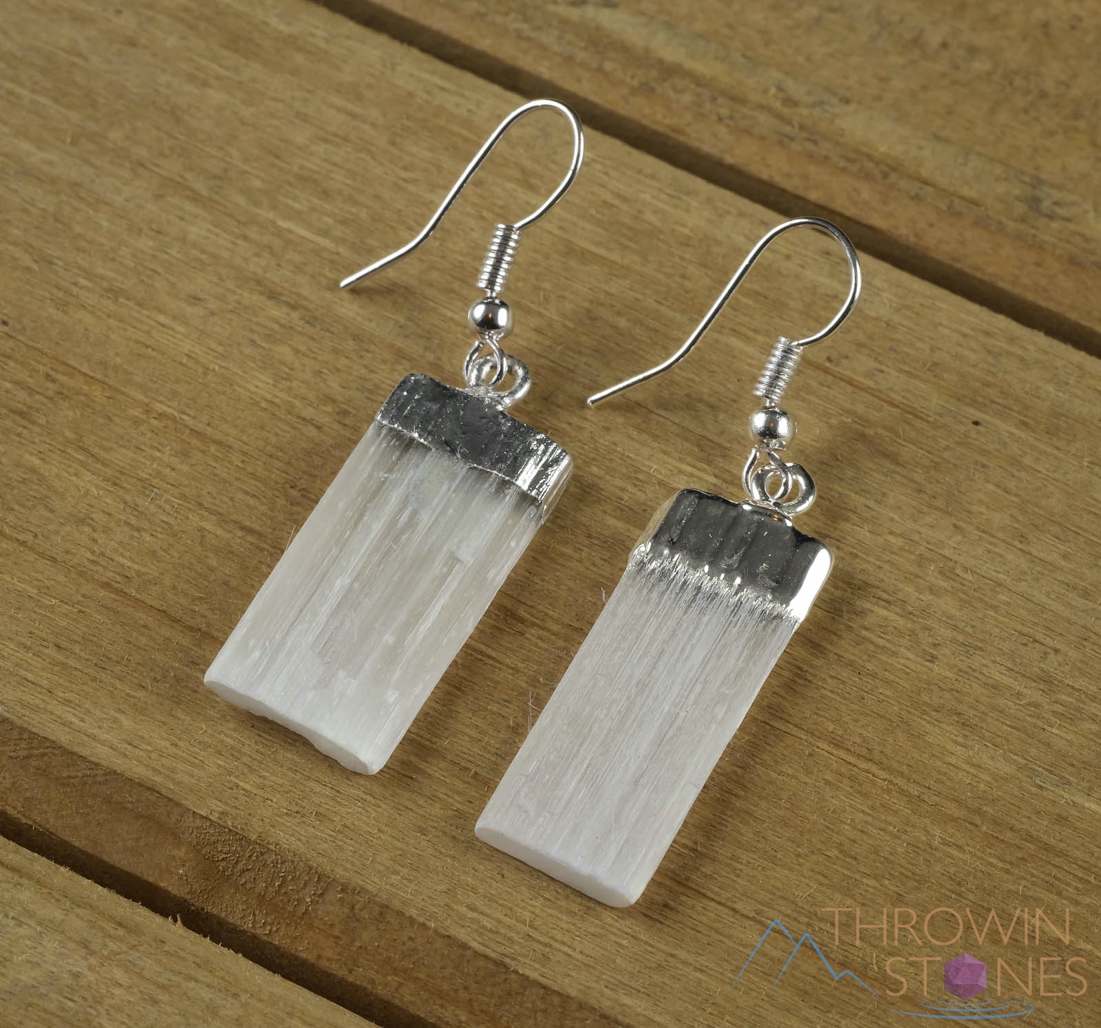 Rough Selenite Crystal Earrings Satin Spar Earrings Healing Crystals Selenite Jewelry Satin Spar Charging Crystals, Selenite Studs