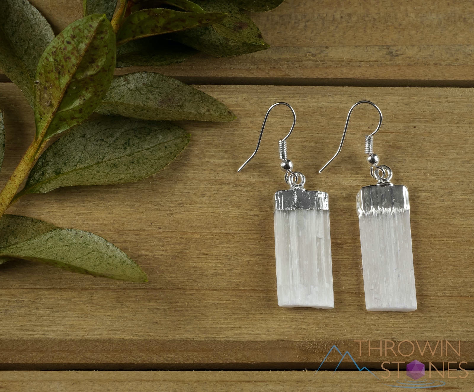 Rough Selenite Crystal Earrings Satin Spar Earrings Healing Crystals Selenite Jewelry Satin Spar Charging Crystals, Selenite Studs