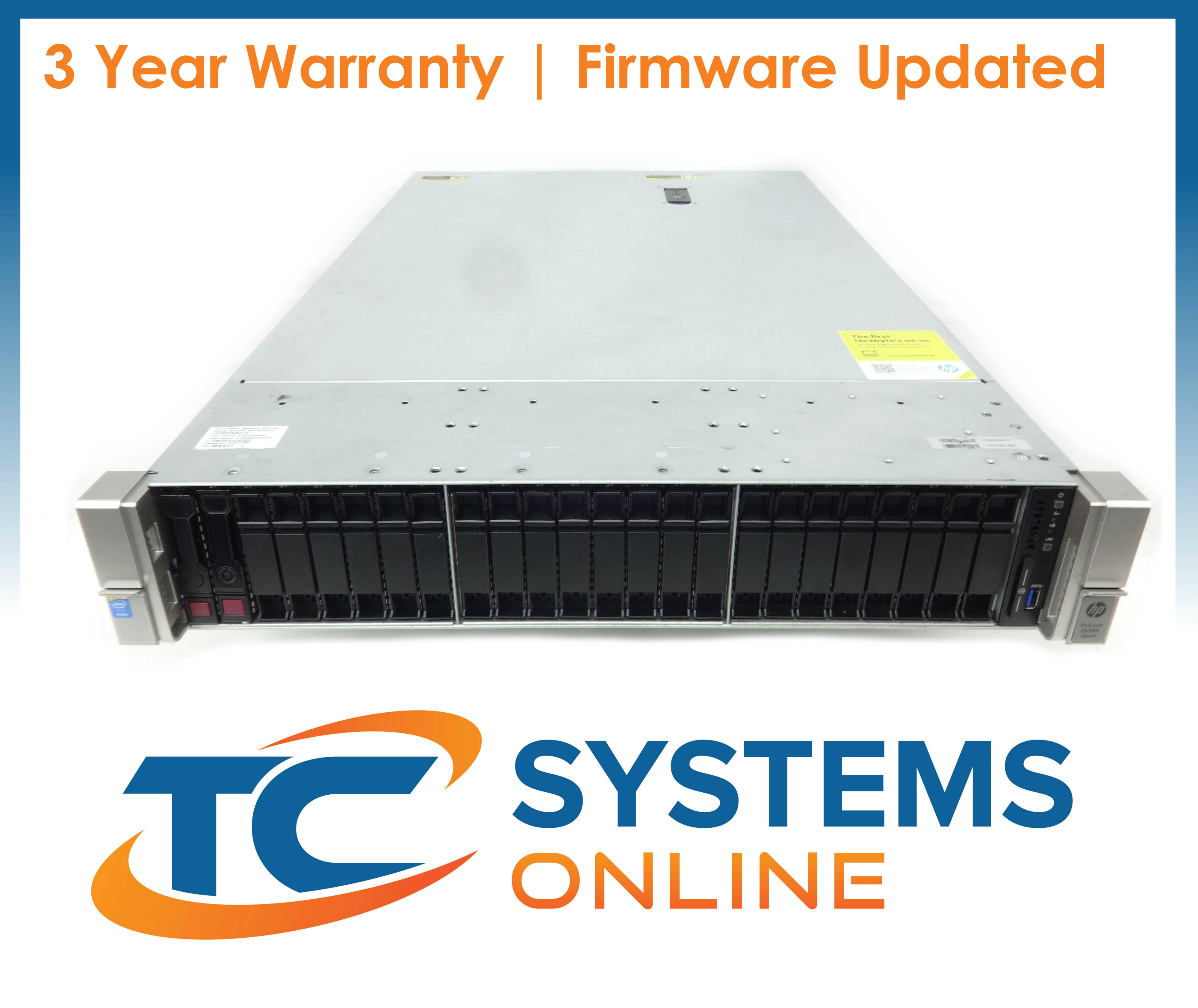 HP DL380 G9 24SFF 128GB 8Cores=2x2623v3 3,0GHZ 2x1,2TB SAS P840ar