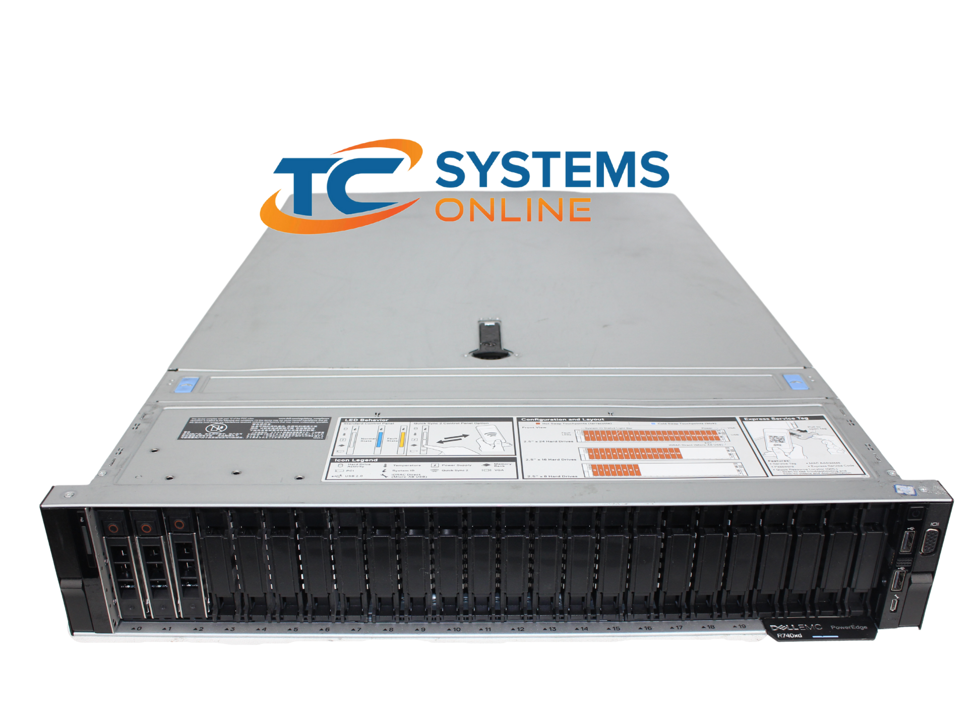 Dell R740XD 24SFF 2xGold 6152 2.1GHZ=44Cores 64GB 3x300GB SAS H730P