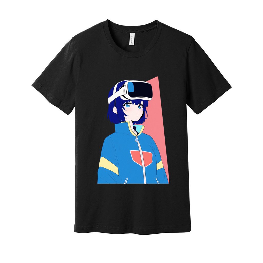 Anime VR Headset Girl T Shirt, Unisex, Graphic Tee - Picture 2 of 2