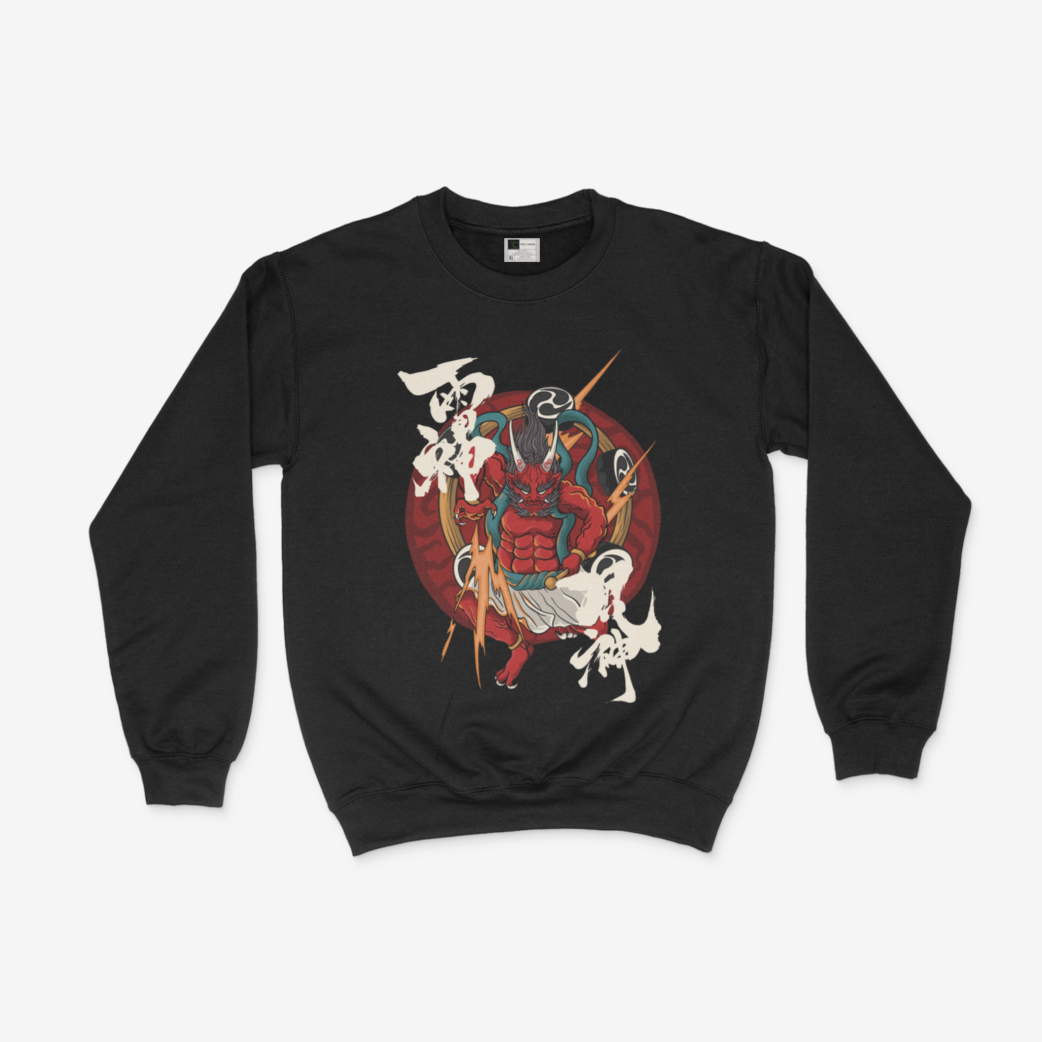 Raijin Japanese God Of Thunder Raijin Art Ryujin Dragon Fujin Raijin Sweatshirt - Picture 2 of 6