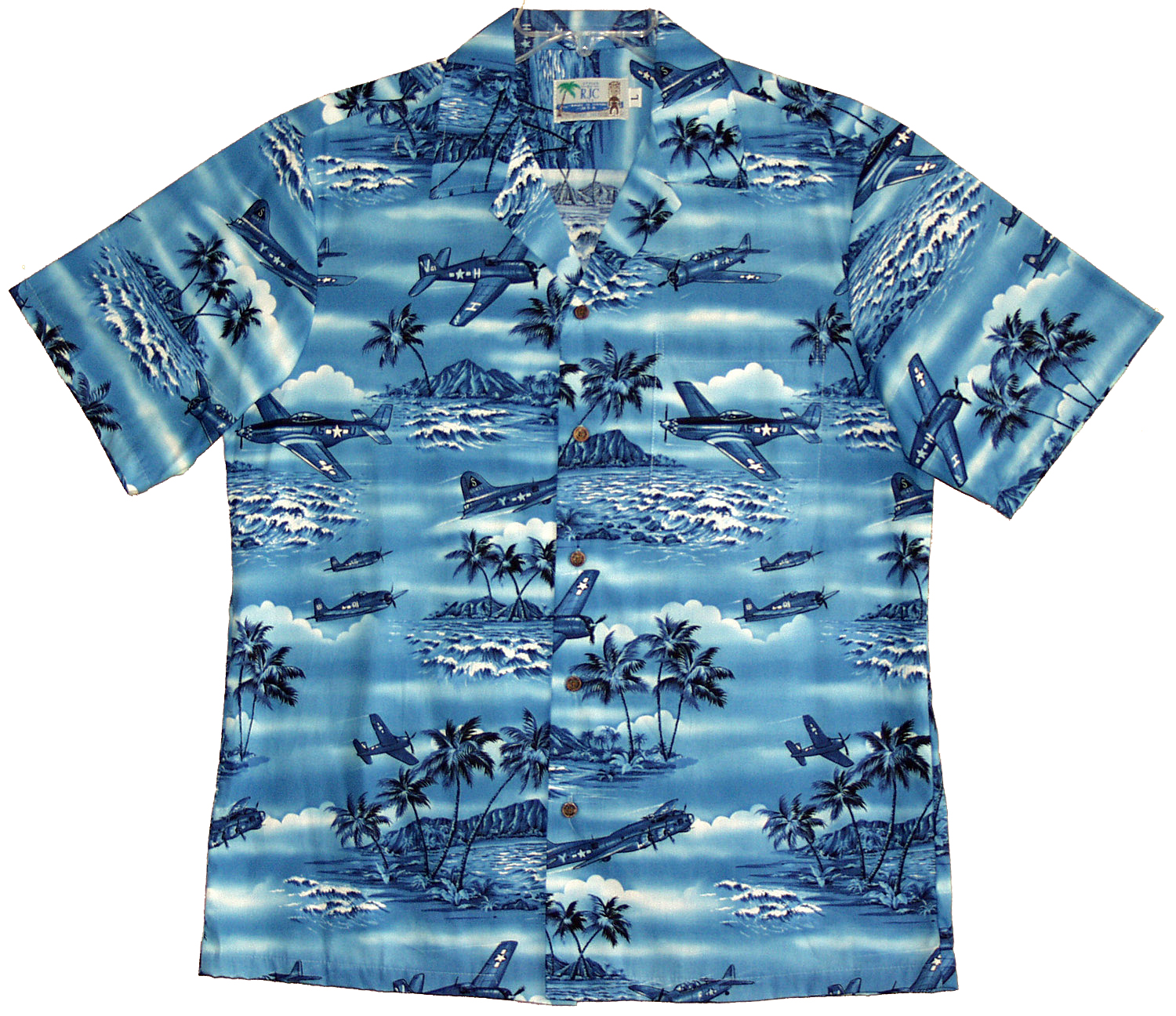 Island Aviation Airplane Men's Hawaiian Shirt - Picture 3 of 3