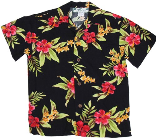 Two Palms Boy's Mini Hibiscus Rayon Shirt - Picture 2 of 2