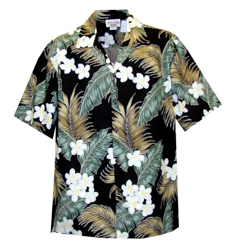 Pacific Legend Herren Tropical Plumeria Farn Leaf Shirt - Bild 3 von 4