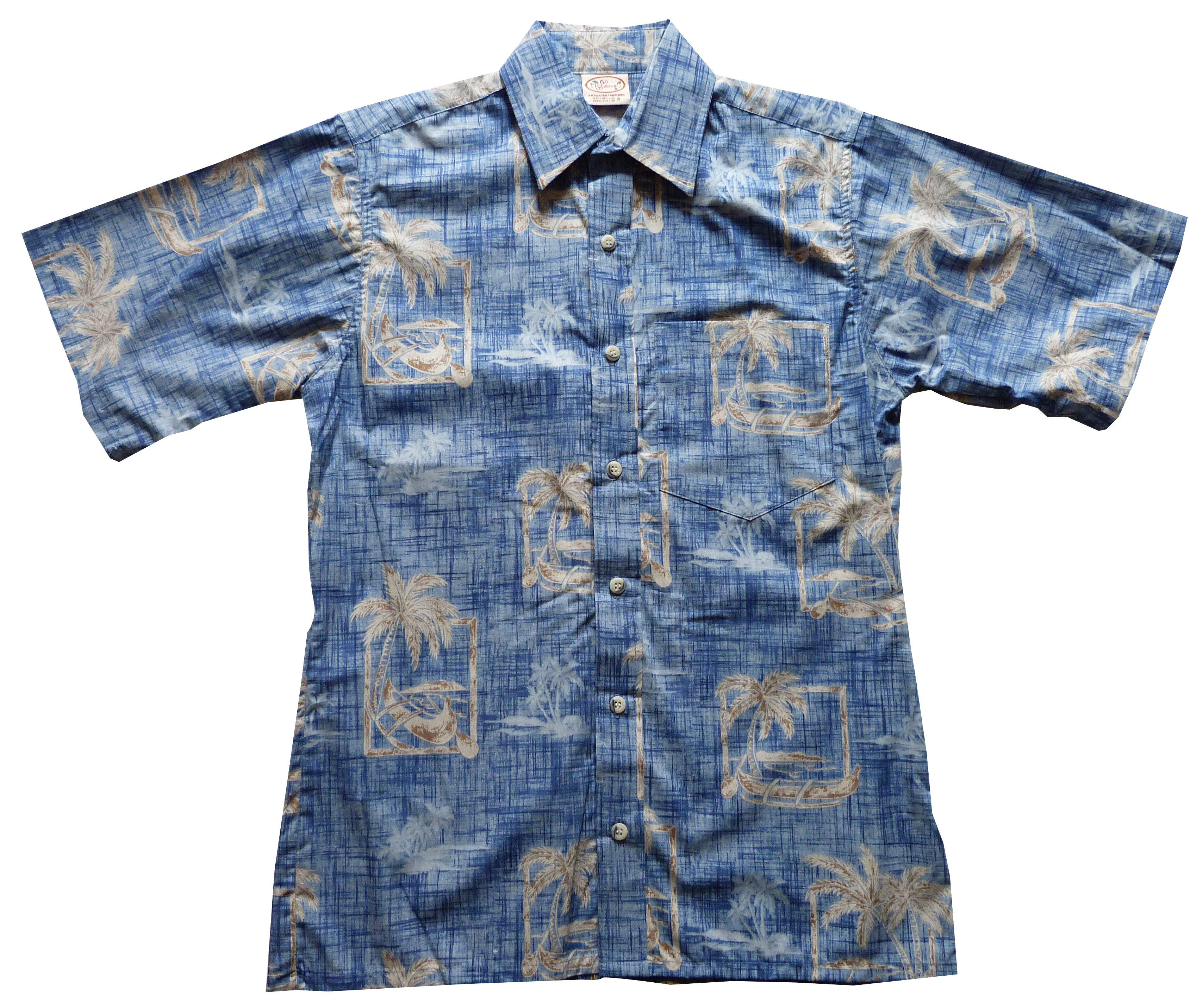 Made in USA - Go Barefoot Herren Outrigger Palm Reverse Aloha Shirt - Bild 7 von 8