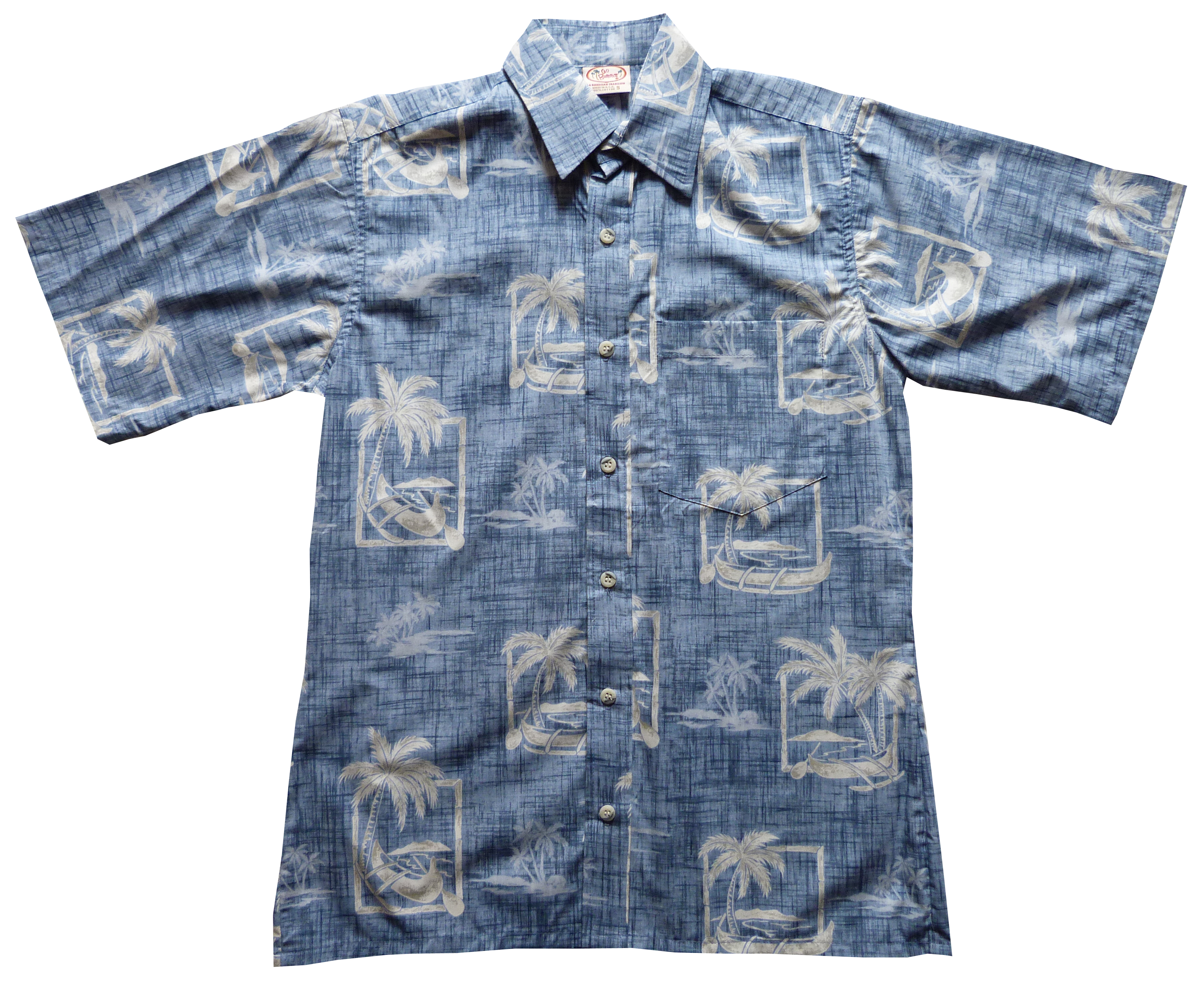 Made in USA - Go Barefoot Herren Outrigger Palm Reverse Aloha Shirt - Bild 8 von 8
