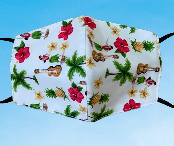 Hawaiian Cotton Face Mask Reversable - Picture 9 of 9