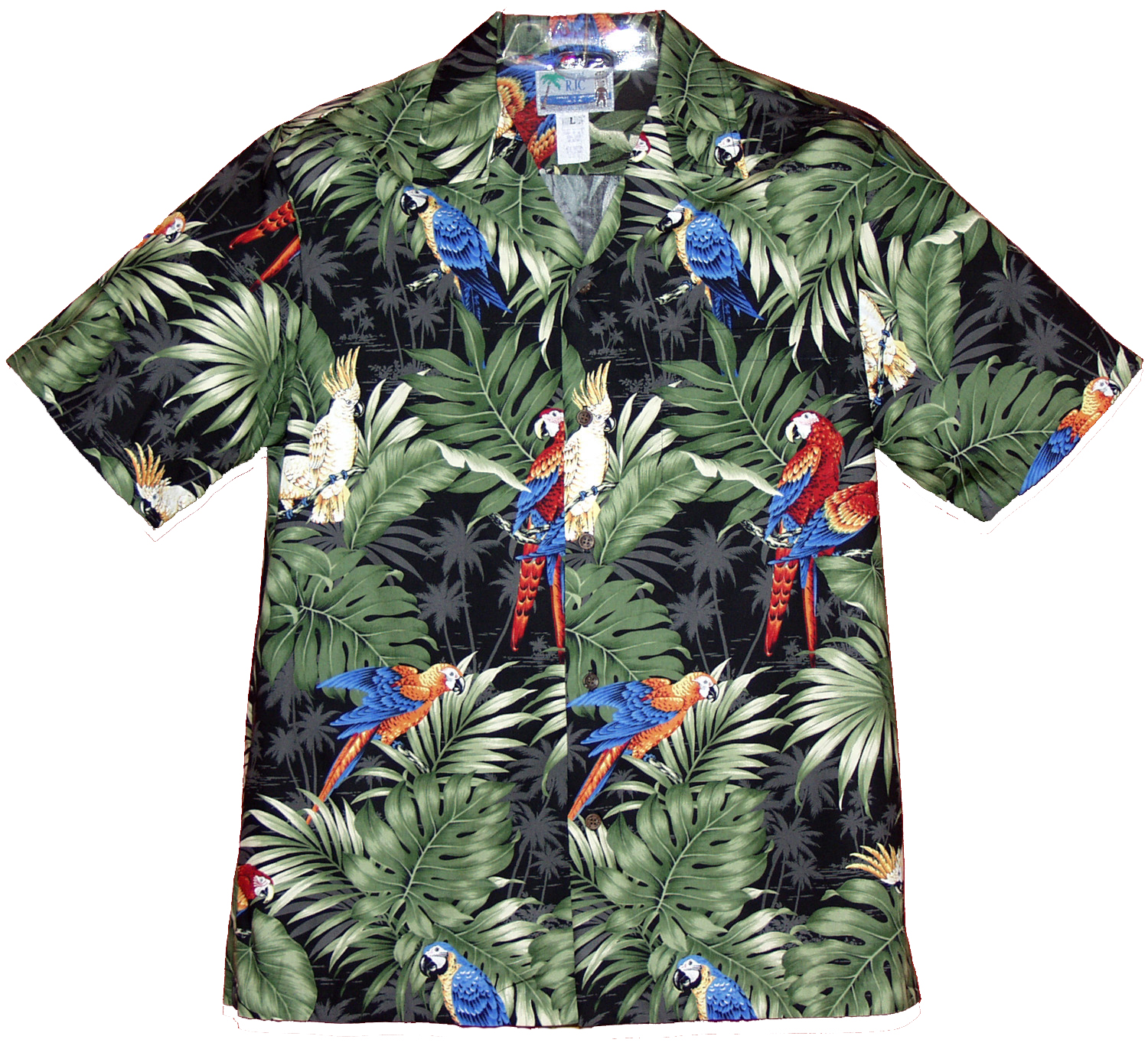 RJC Made in USA Men's Parrot Macaw Toucan Cockatoo Aloha Shirt