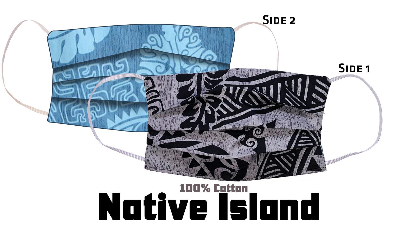 RJC Hawaii plissierte Baumwolle Gesichtsmasken - Bild 2 von 8