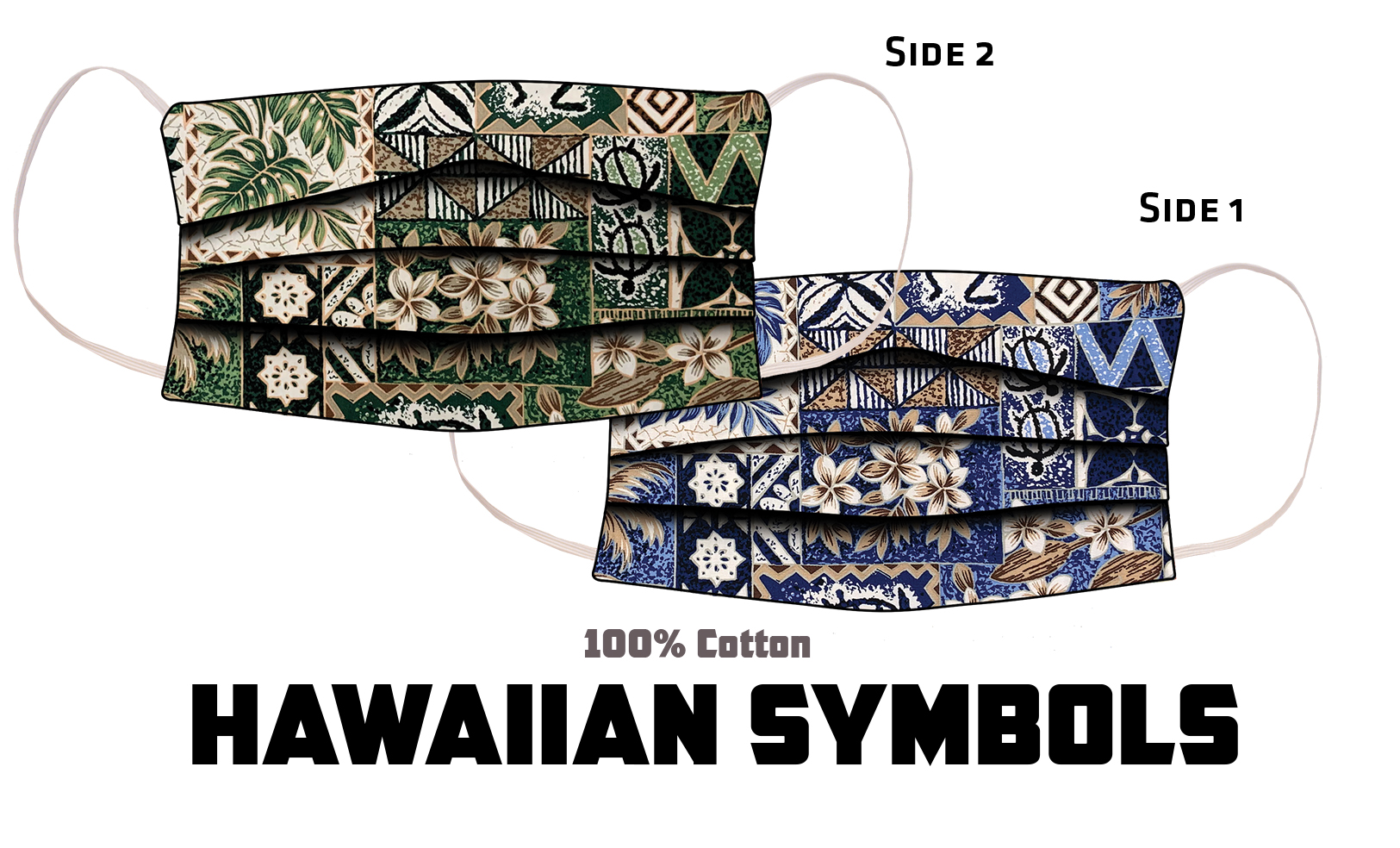 RJC Hawaii plissierte Baumwolle Gesichtsmasken - Bild 6 von 8
