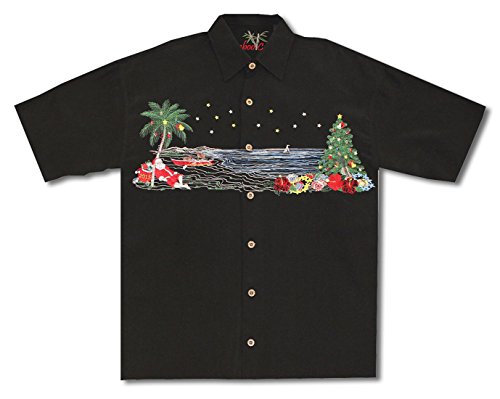 Bamboo Cay Mens Christmas In Paradise Embroidered Shirt - Picture 6 of 6