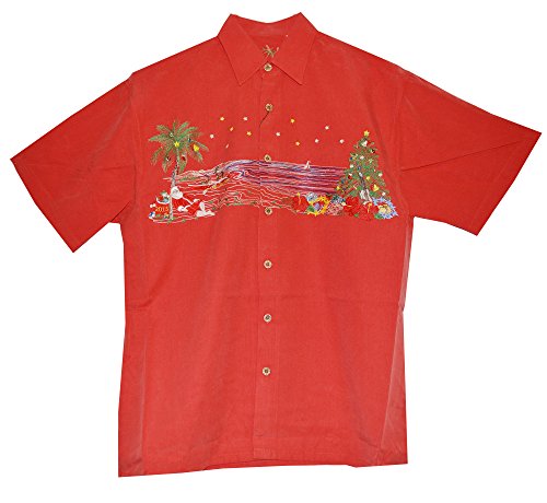 Bamboo Cay Mens Christmas In Paradise Embroidered Shirt - Picture 5 of 6