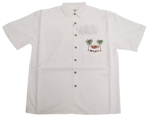 Bamboo Cay Herren Santa's Hula Urlaub besticktes Shirt - Bild 2 von 3