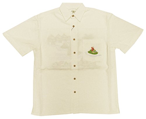 Bamboo Cay Mens Santa on Jet Embroidered Shirt - Picture 7 of 9