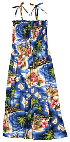RJC Womens S - XL Hibiscus Hawaiian Island Elastic Tube Top Sundress - Bild 6 von 6