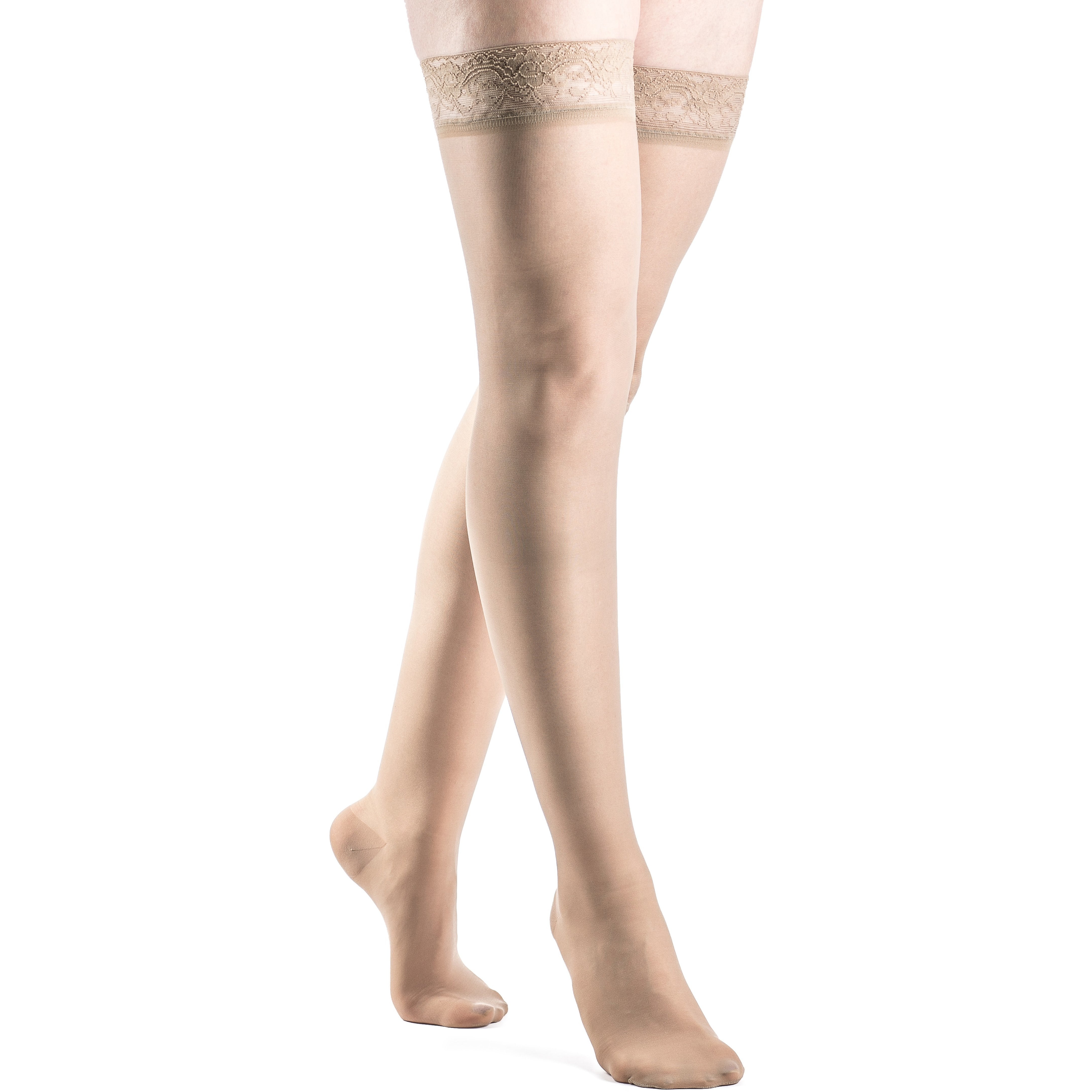 Sigvaris Moda Transparente Para Mujer Hasta el Muslo 15-20 mmHg Compresión, Caja Abierta - Imagen 6 de 8