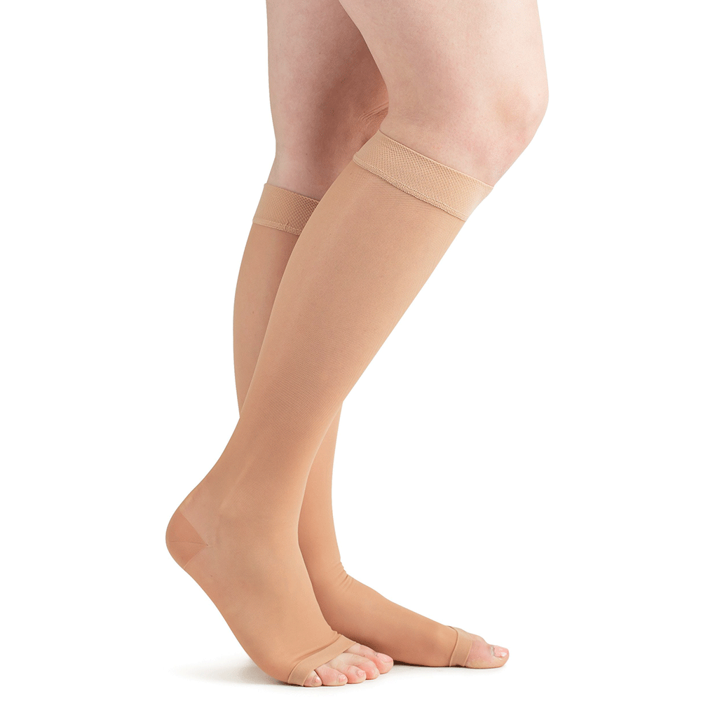 Actifi Women's Sheer 20-30 mmHg Compression OPEN TOE Knee High, Open Box - Picture 3 of 3