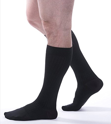 Allegro Men's 20-30mmHg Premium 121 Microfiber Cotton Knee High Compression Sock - Picture 3 of 8