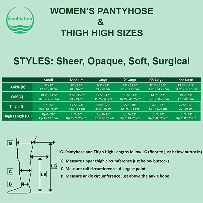 EvoNation Women's Everyday Sheer 15-20 mmHg Compression Footless Pantyhose - Afbeelding 10 van 10