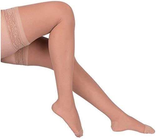 Medias de alta compresión para mujer EvoNation transparentes de 8-15 mmHg en el muslo - Imagen 7 de 12