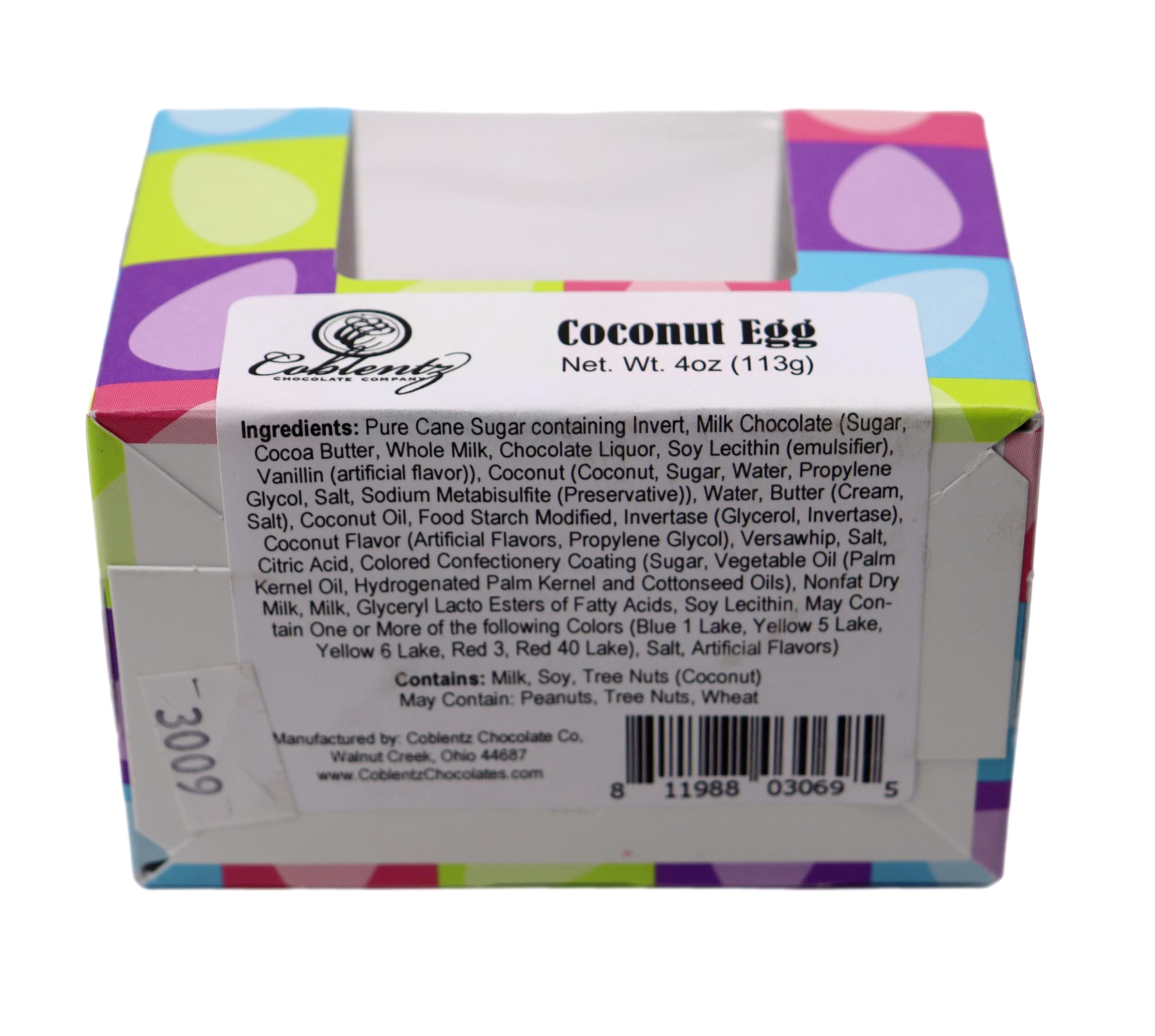 Milk Chocolate Coconut Cream Egg - Free Expedited Shipping!