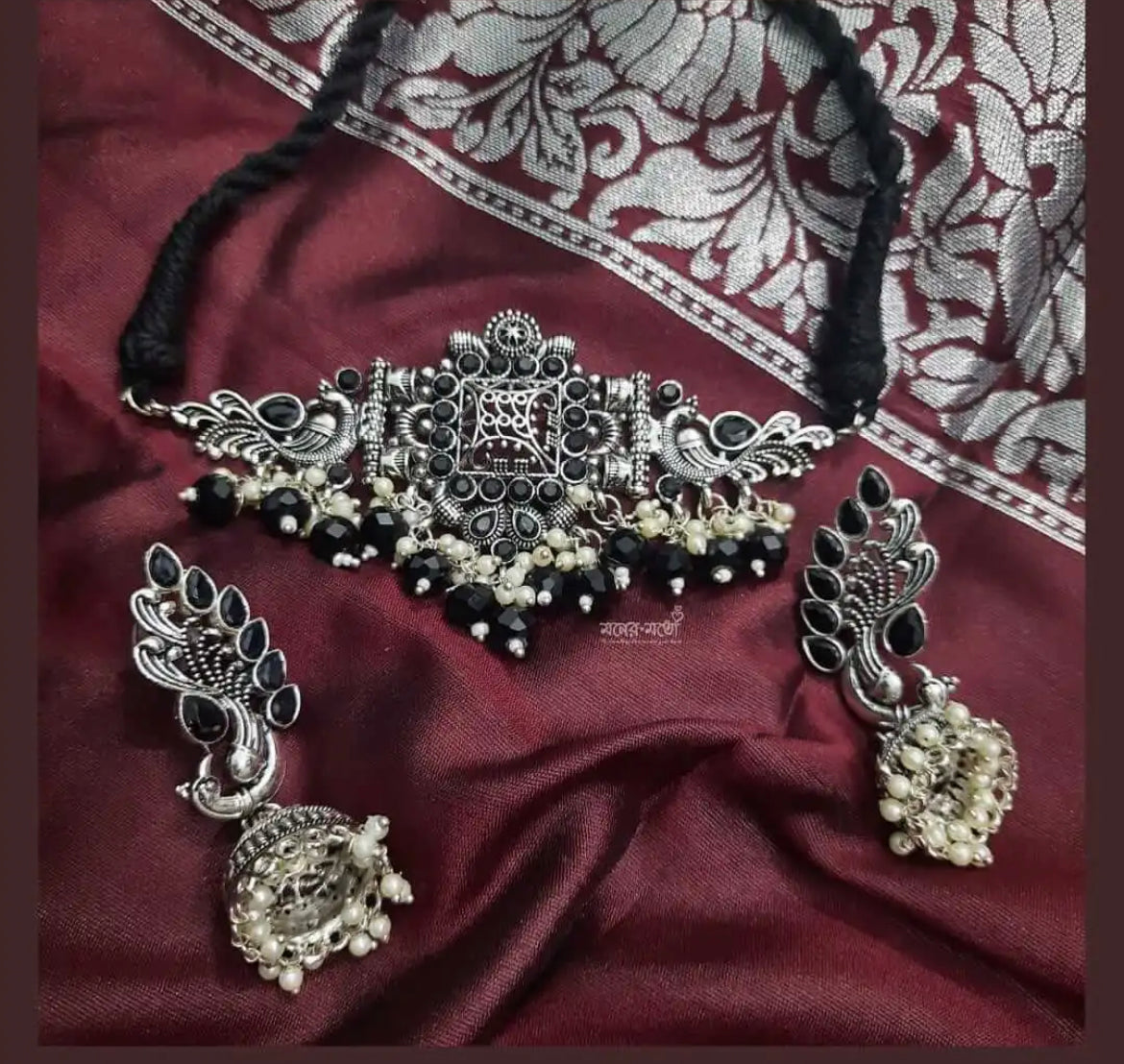 Necklace earrings set fashion jewelry ethnic bridal boho set - Picture 9 of 11
