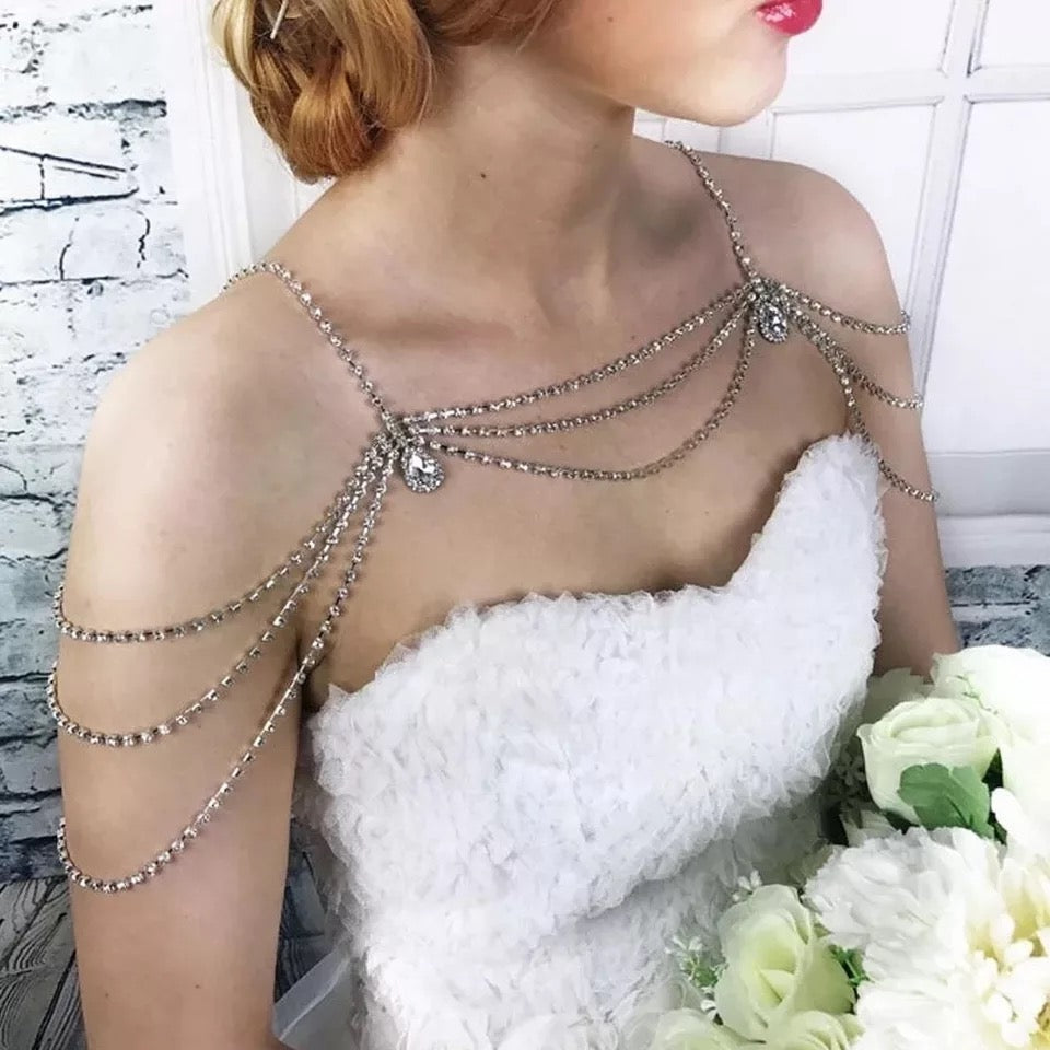 Shoulder jewelry rhinestone bridal accessories body chain - Picture 7 of 7