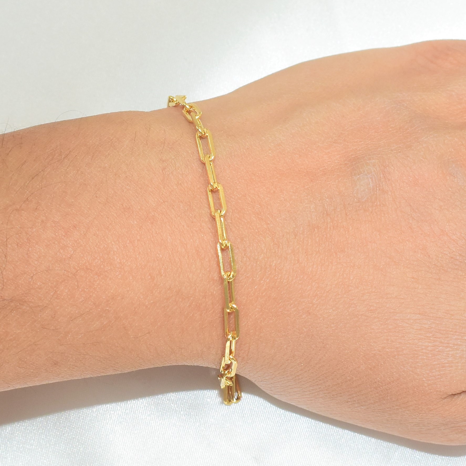 Figaro Mariner Cuban PaperClip Link Chain Bracelet Gold Plated Chain Bracelet - Picture 10 of 11