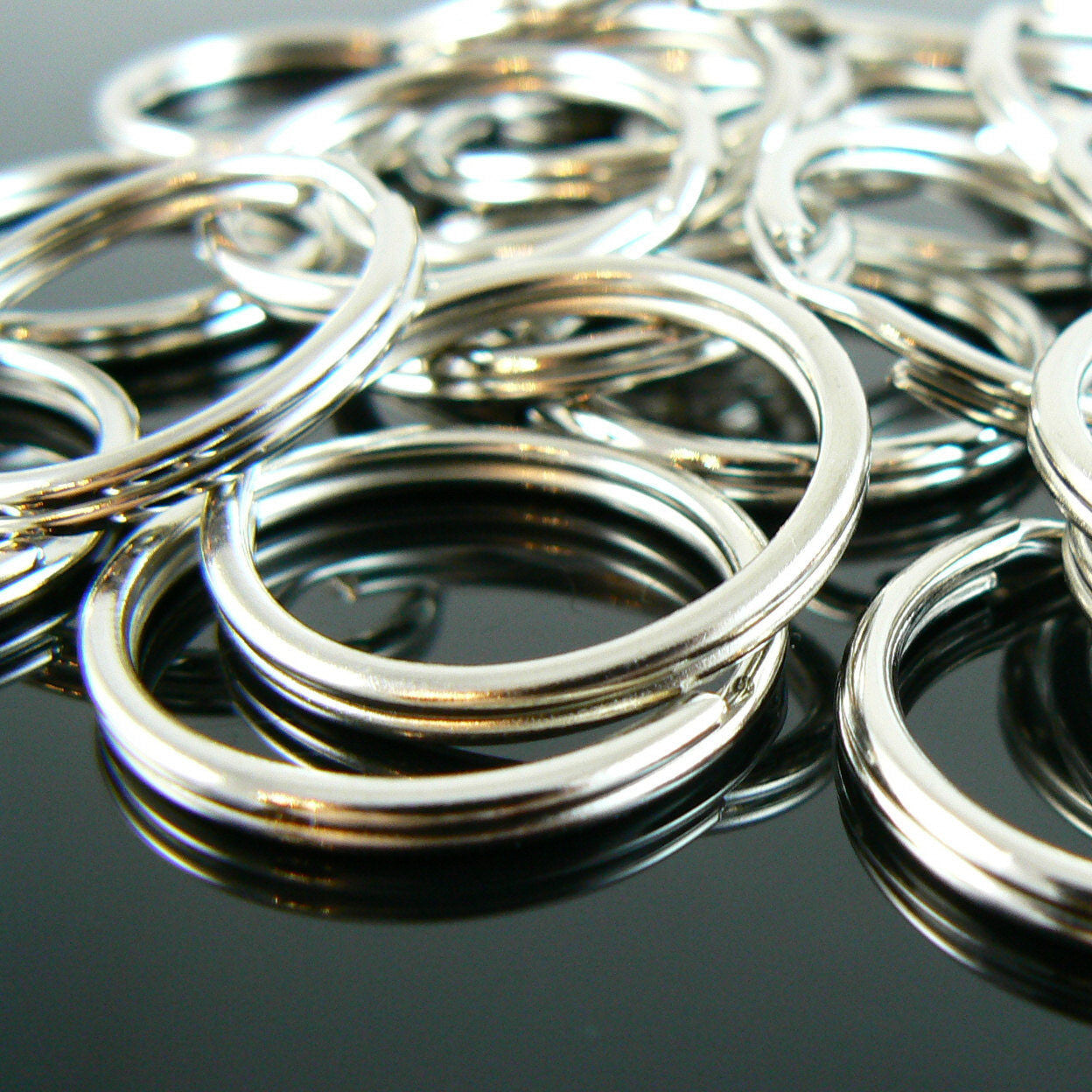 Anillo dividido/llavero/llavero/llavero/llavero niquelado de 24 mm, 25 piezas. - Imagen 5 de 5