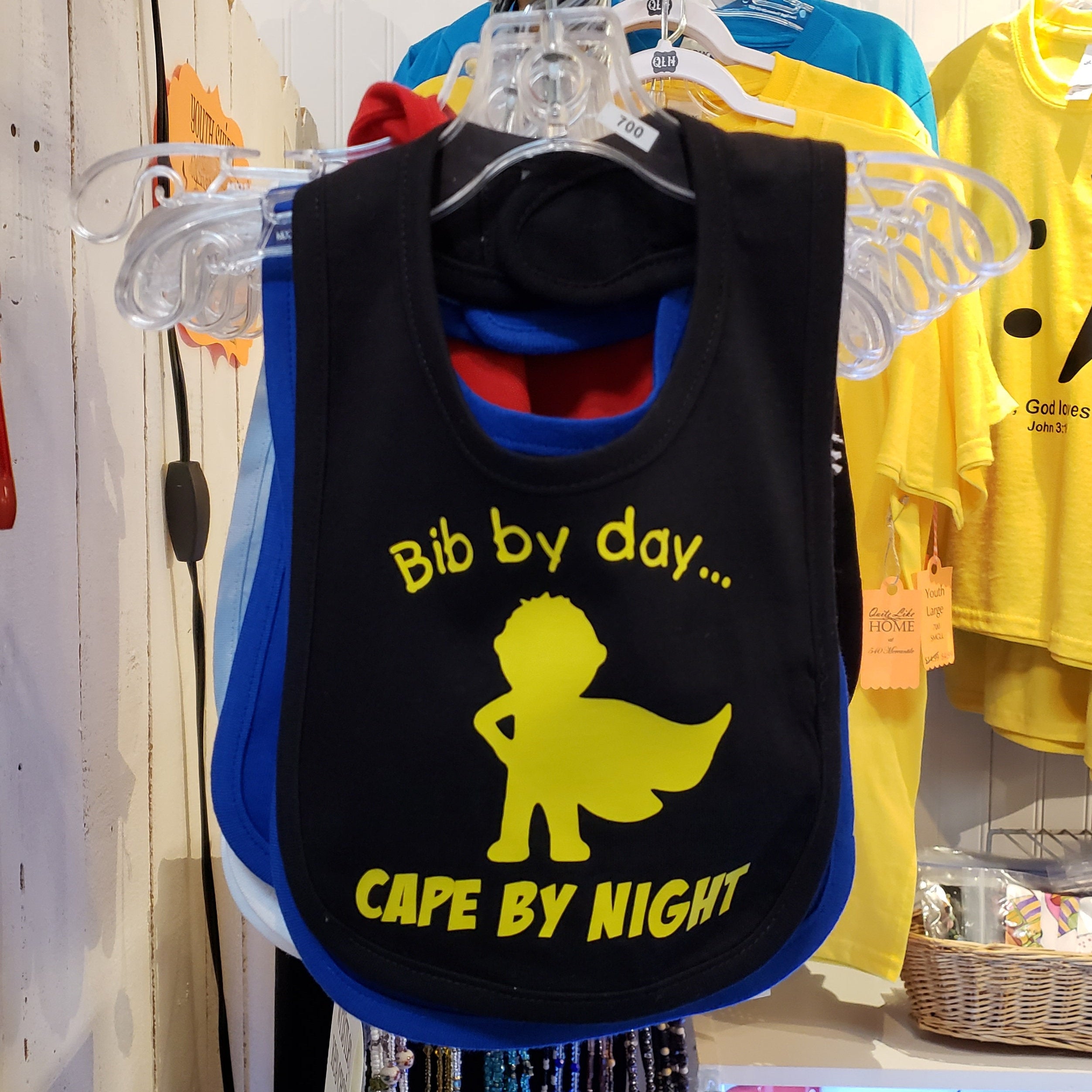 Bib by day, cape by night cotton infant bib. - Picture 2 of 4