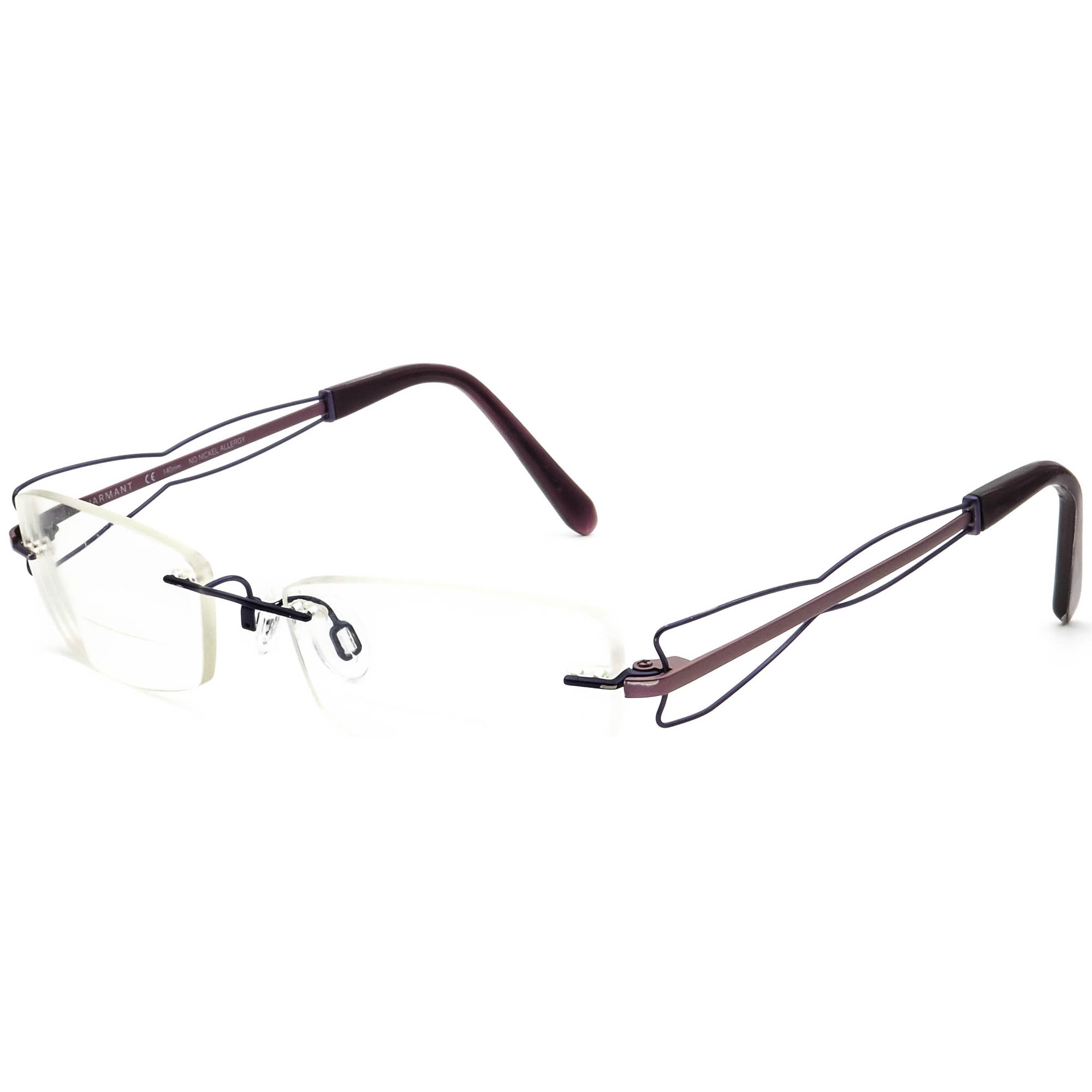 Charmant Women's Eyeglasses CH10958 PU Titanium Purple Rimless Frame 51[]17 140