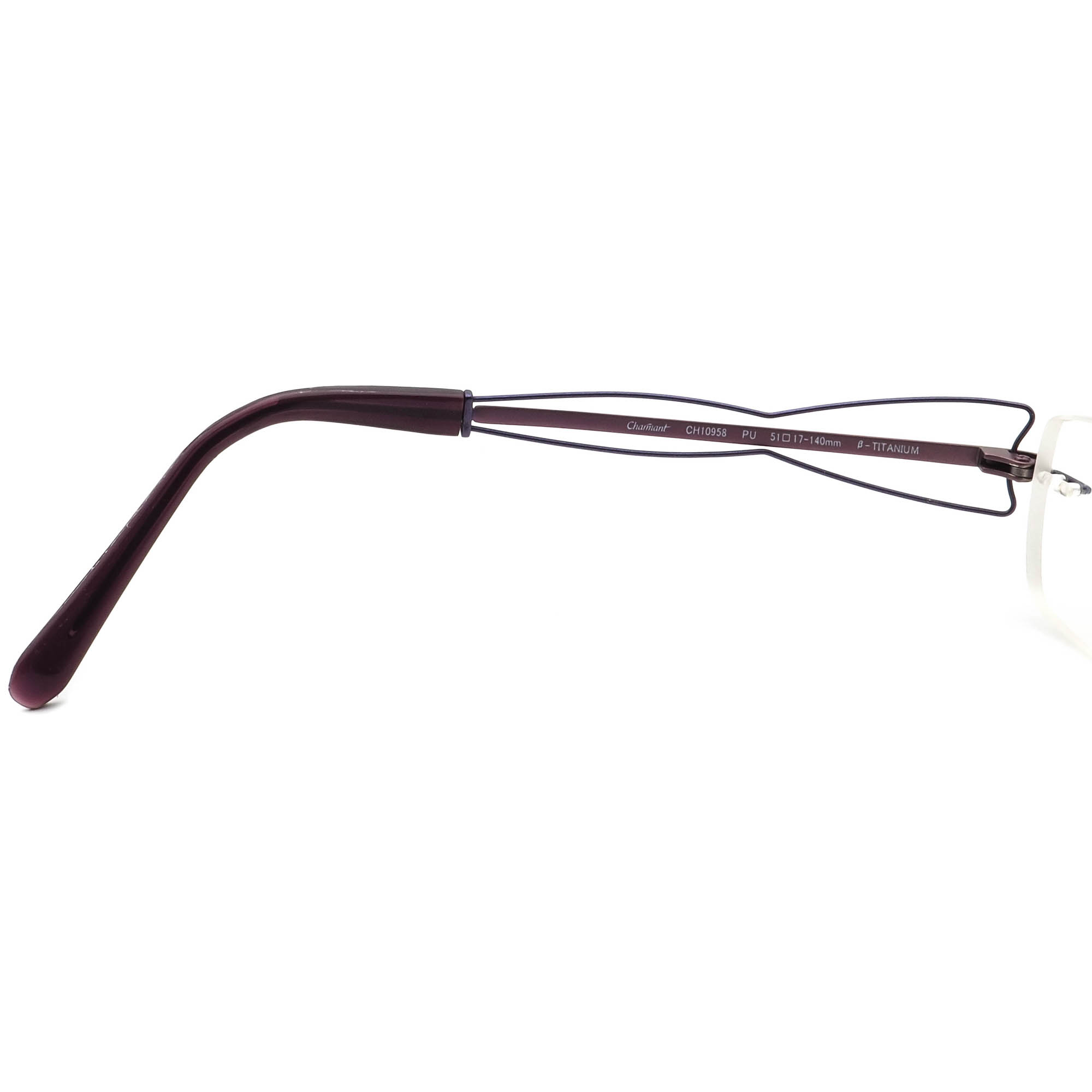 Charmant Women's Eyeglasses CH10958 PU Titanium Purple Rimless Frame 51[]17 140