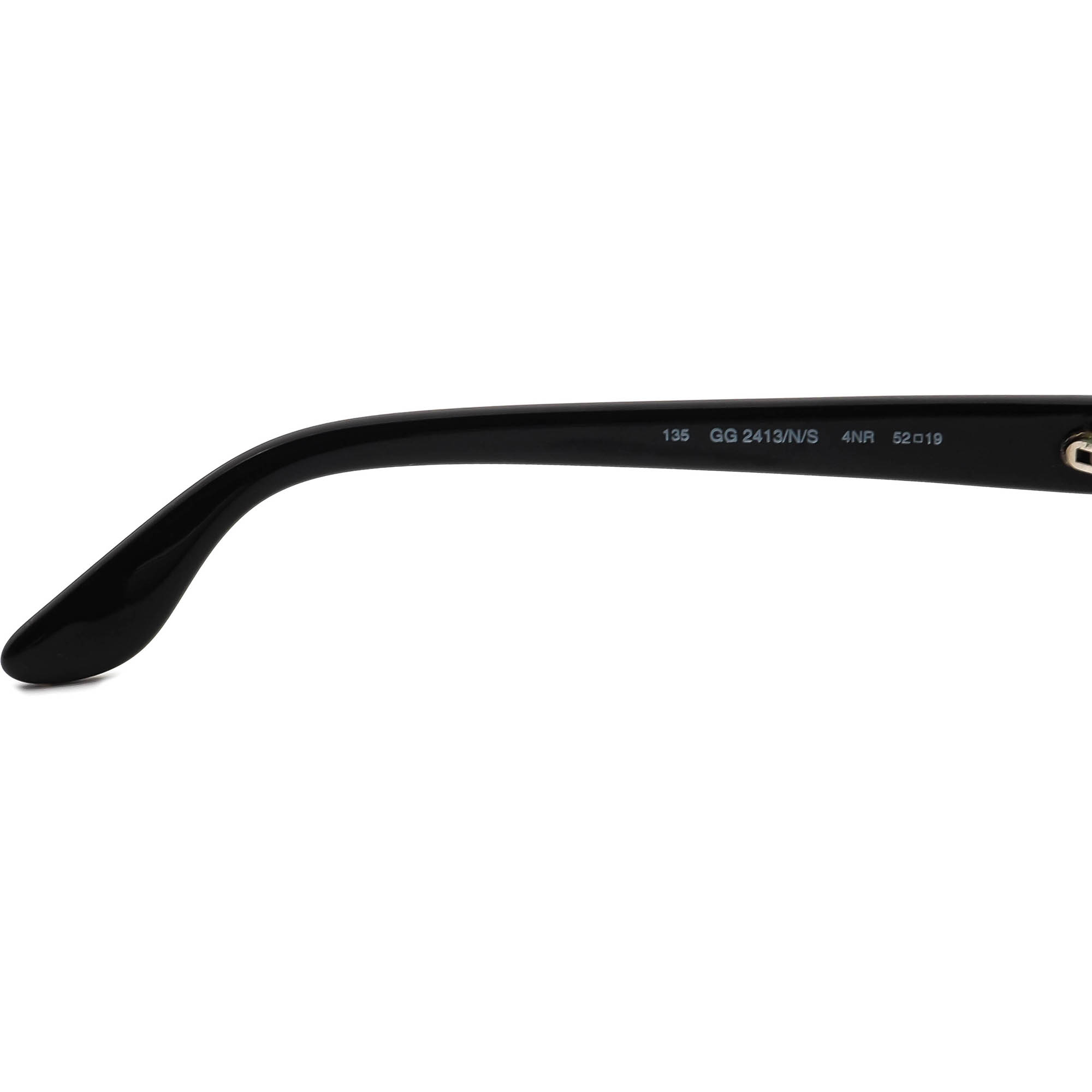 Gafas de sol Gucci marco solo GG 2413/N/S 4NR marrón sobre negro ovalado Italia 52 mm - Imagen 7 de 9