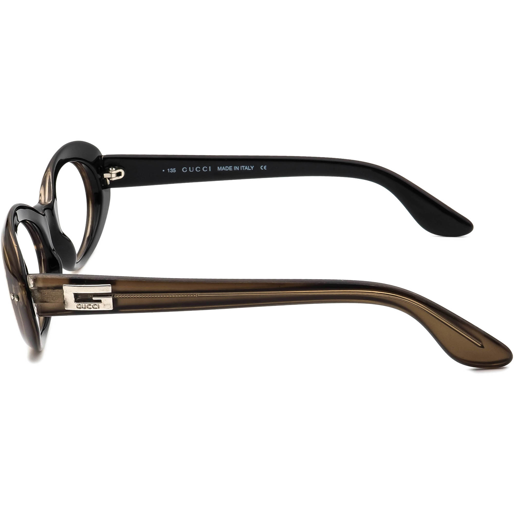 Gafas de sol Gucci marco solo GG 2413/N/S 4NR marrón sobre negro ovalado Italia 52 mm - Imagen 5 de 9