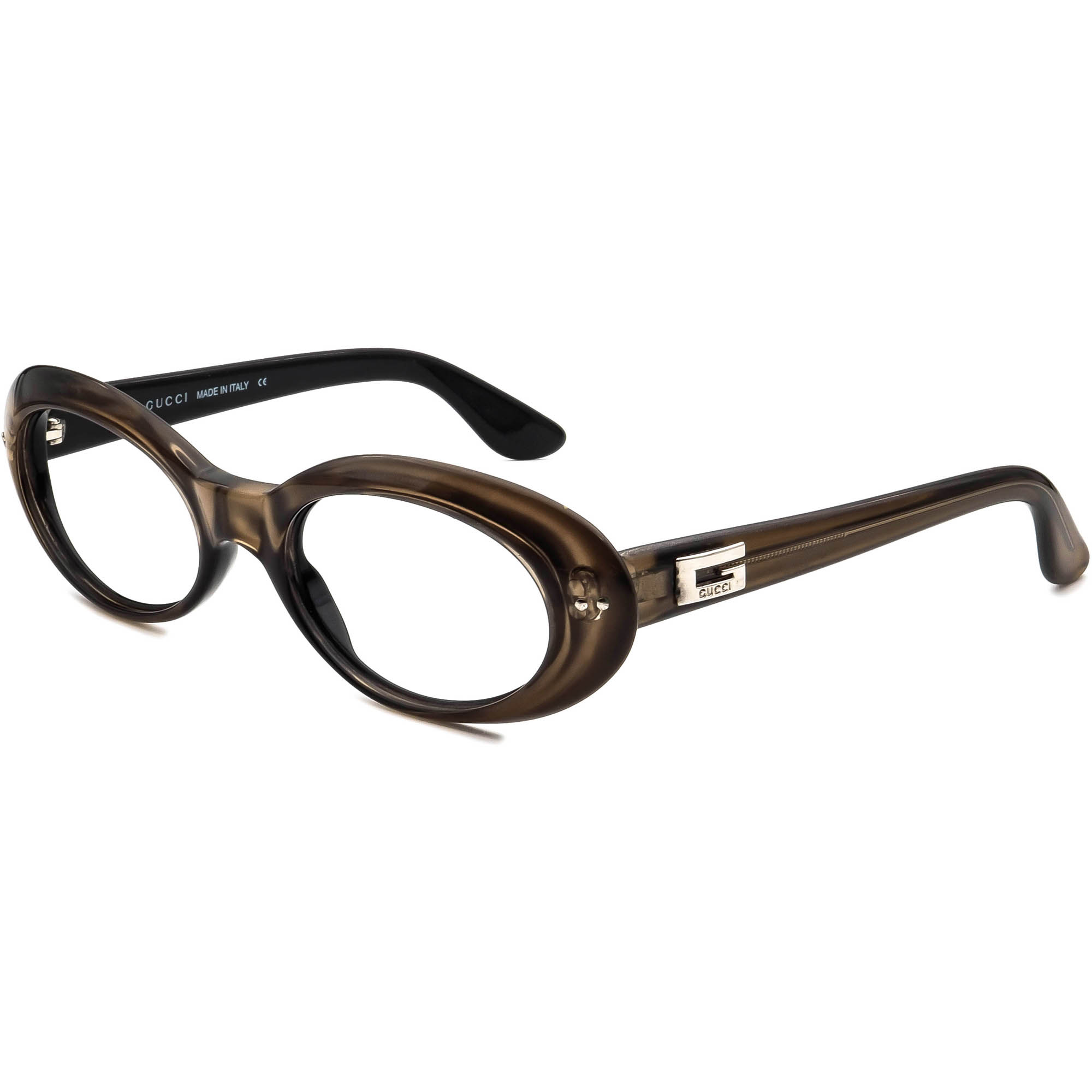 Gafas de sol Gucci marco solo GG 2413/N/S 4NR marrón sobre negro ovalado Italia 52 mm - Imagen 3 de 9