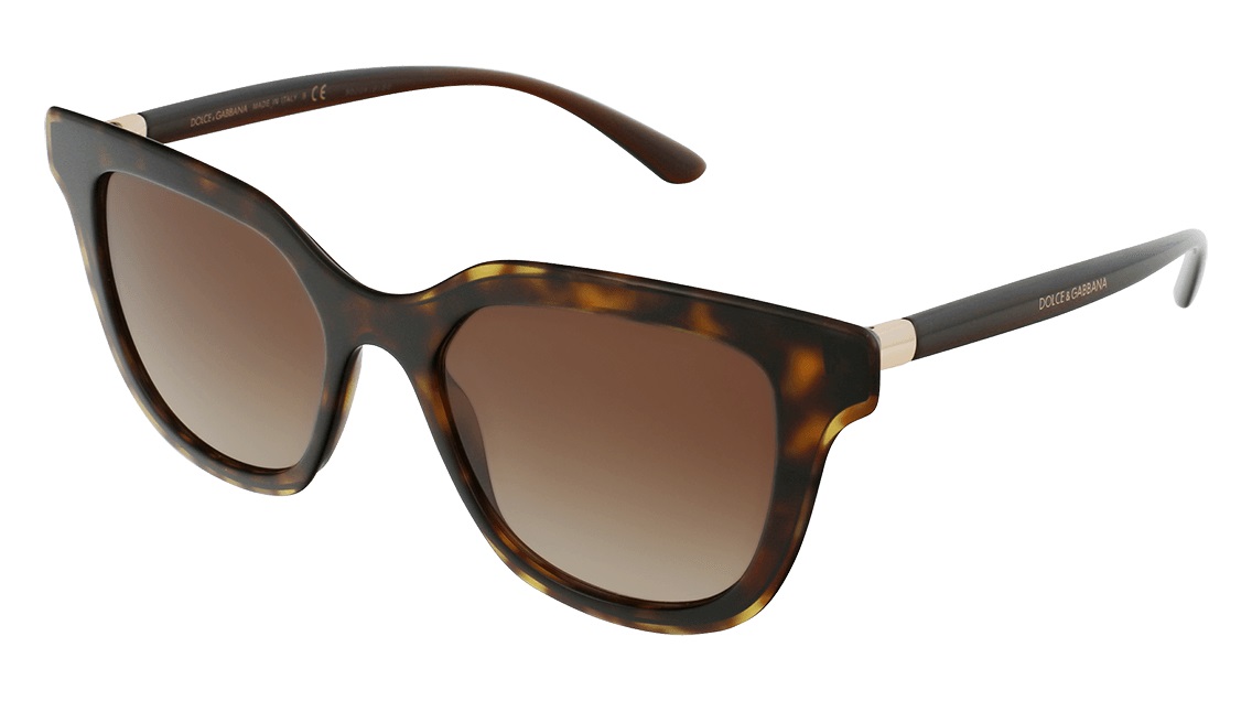 Dolce & Gabbana Sunglasses DG4362F 50213 51mm Brown Havana / Brown Gradient Lens