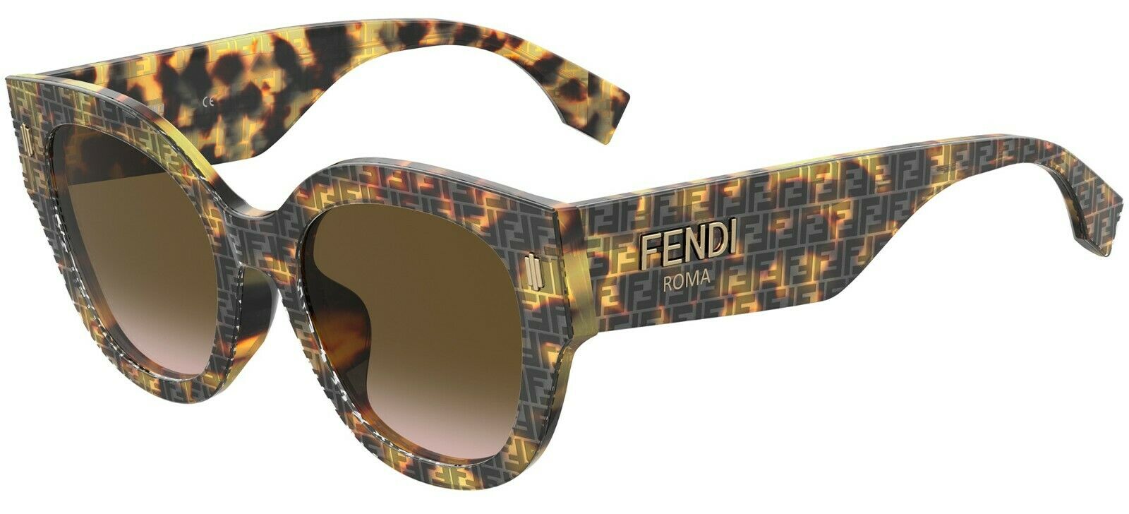 Fendi Sunglasses FF0452FS VTH-M2 53mm Havana Pattern / Brown