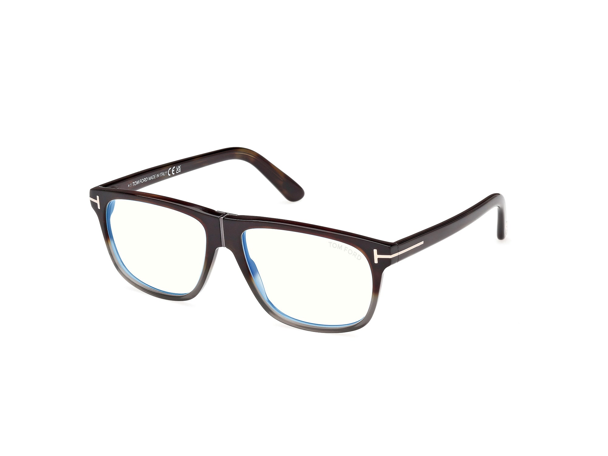 Tom Ford Eyeglasses FT5978-B 056 56mm Dark Havana Gradient / Blue Filter Lens