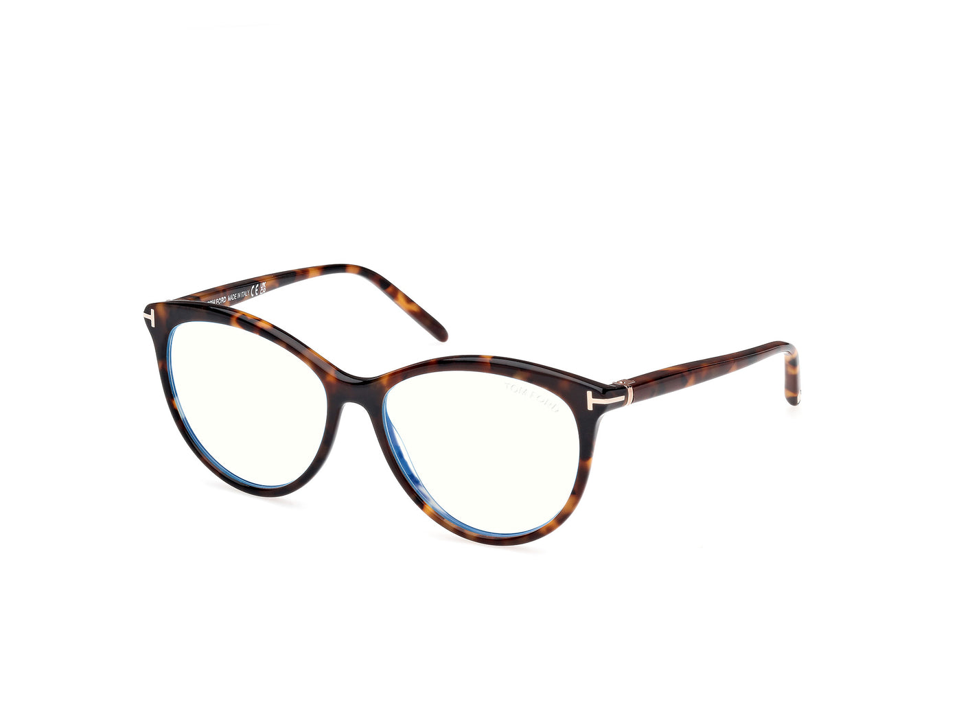 Tom Ford Eyeglasses FT5990B 052 55mm Dark Havana / Blue Filter Lens