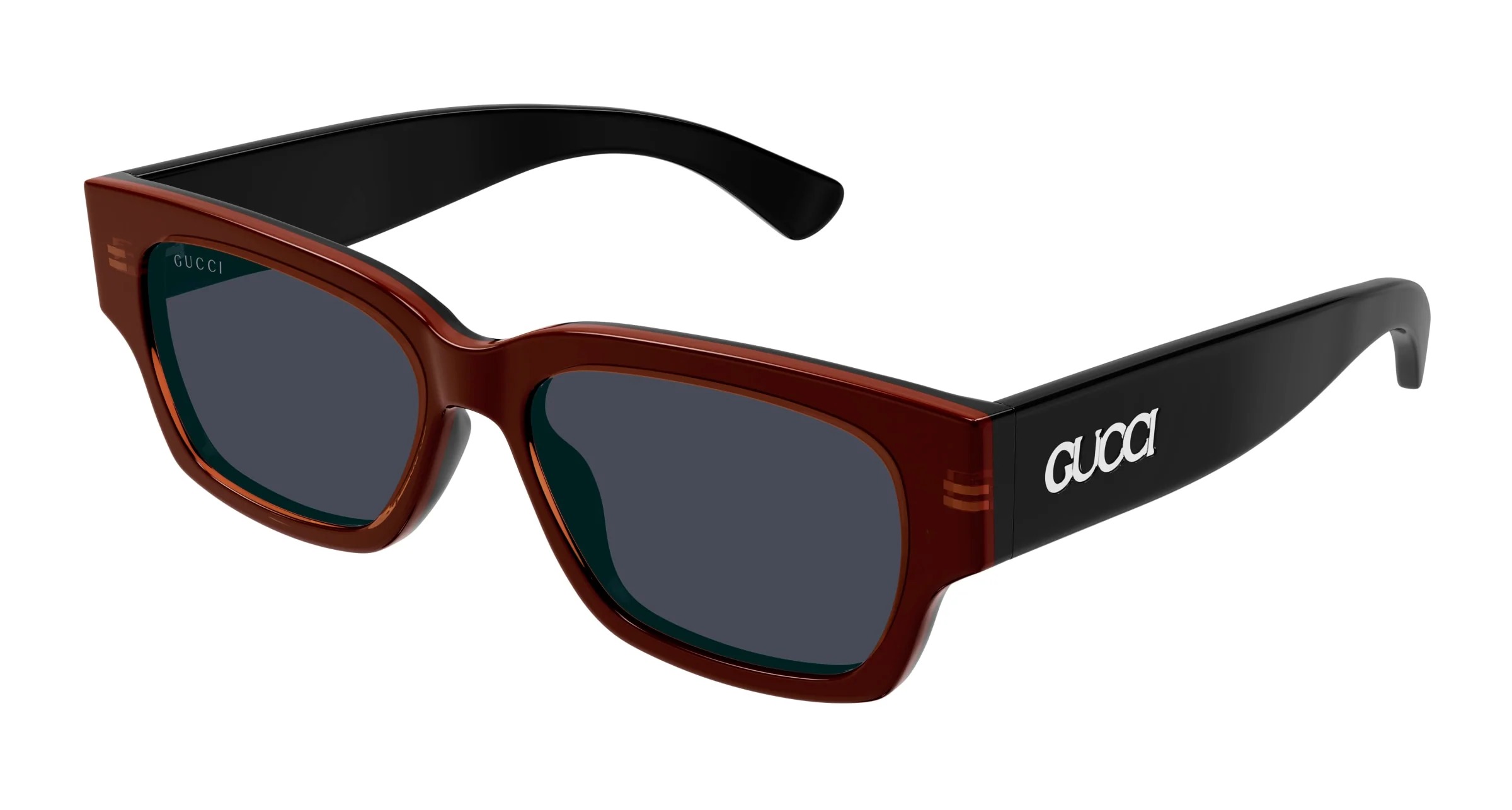 Gucci Sunglasses GG1794S 003 54mm Bilayer Transparent Orange Black / Blue Lens