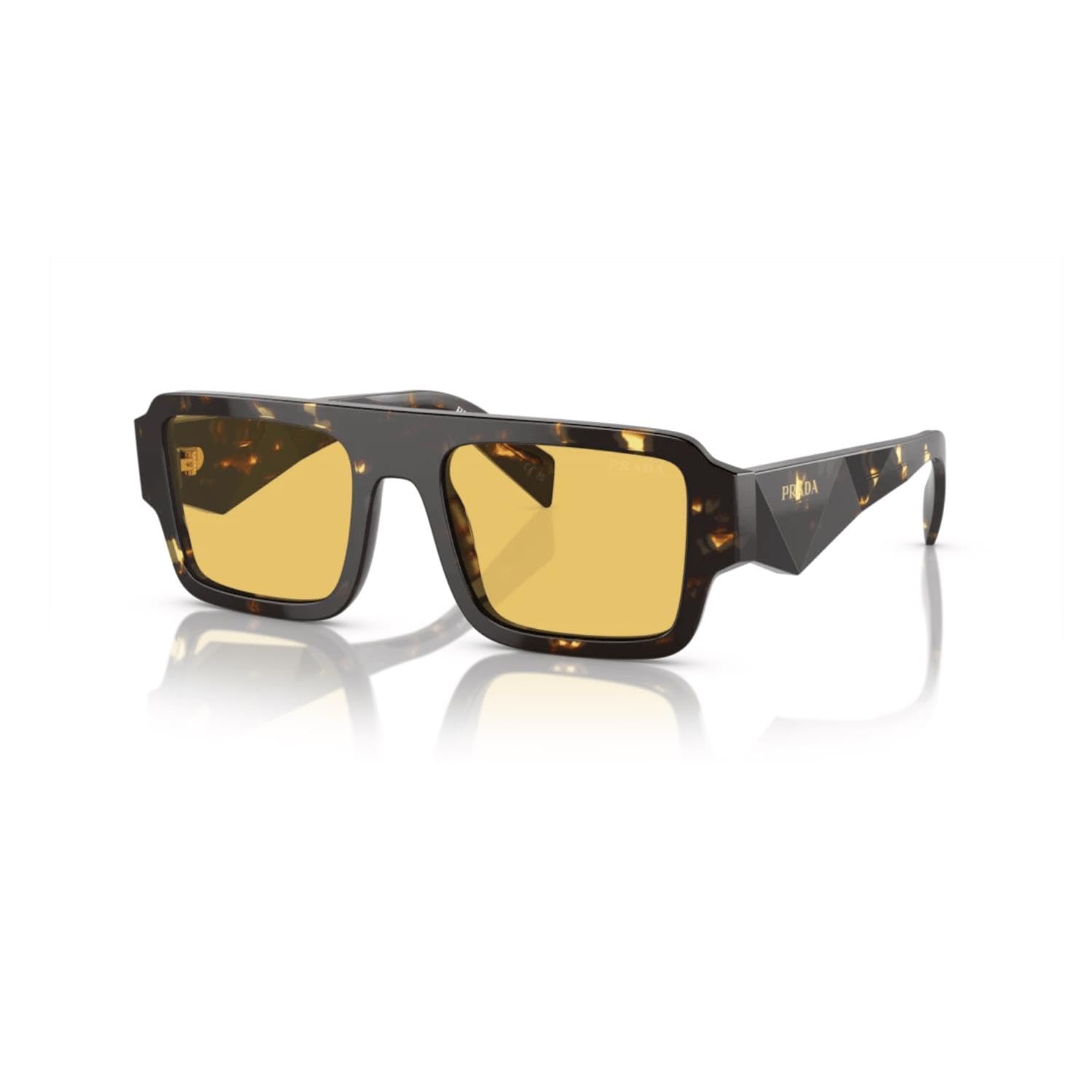 Prada Sunglasses PRA05S 16O10C 53mm Black Malt Tortoise / Yellow