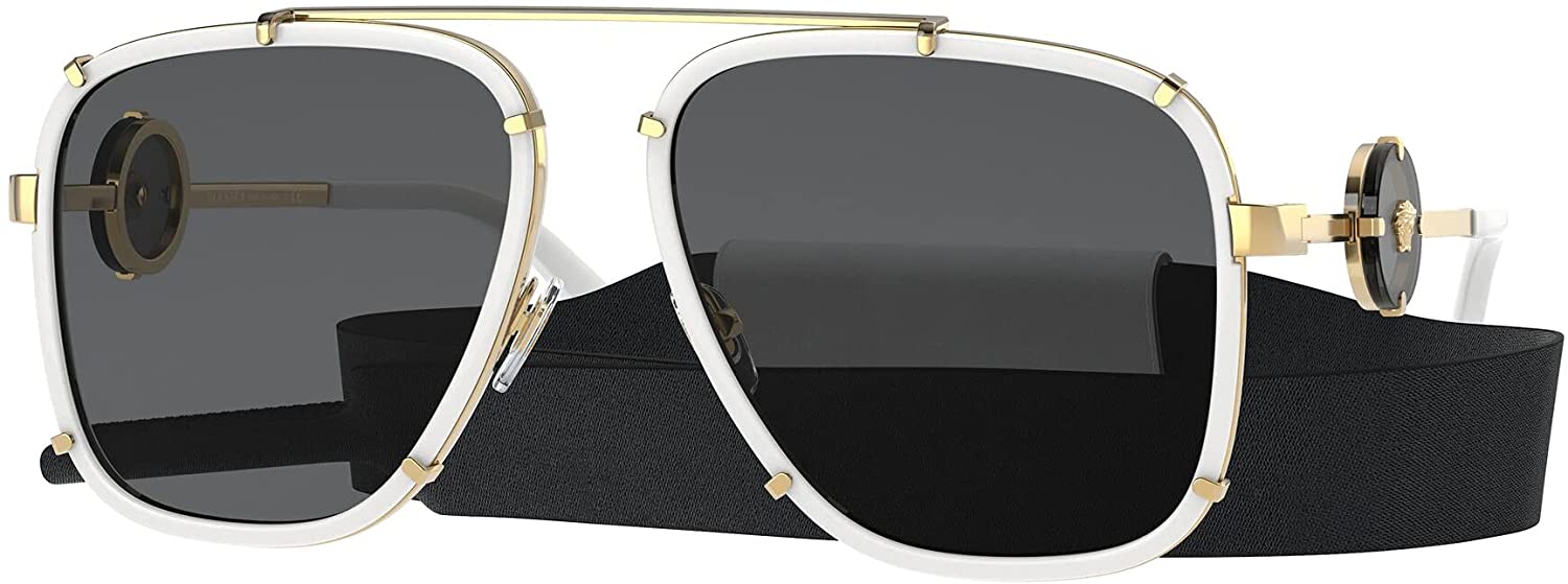 Versace Sunglasses VE2233 147187 60mm White / Dark Grey Lens  display picture 3