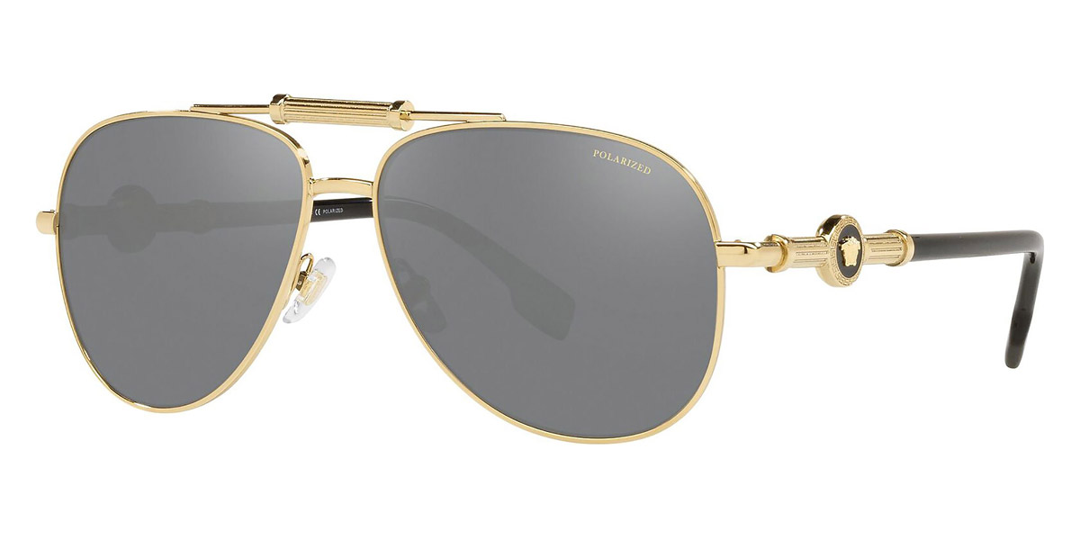 Versace VE2236 Aviator Polarized Sunglasses VE2236 Sunglasses - Versace Authorized Retailer | coolframes  main image 3