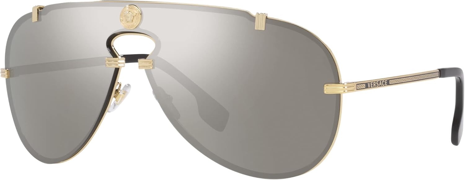Versace Sunglasses VE2243 10026G Gold / Light Grey Mirror Silver Lens