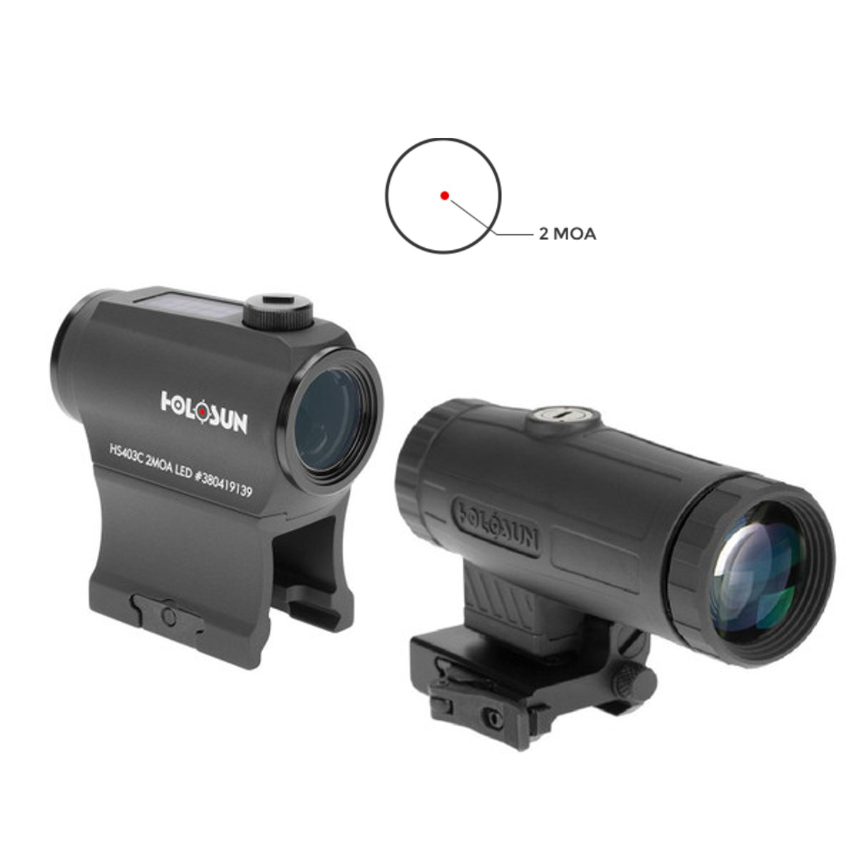 Holosun HS403C-HM3X 2 MOA Red Dot Shake Awake Reflex & 3x
